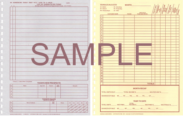 Easy Sales Planner Page Layout